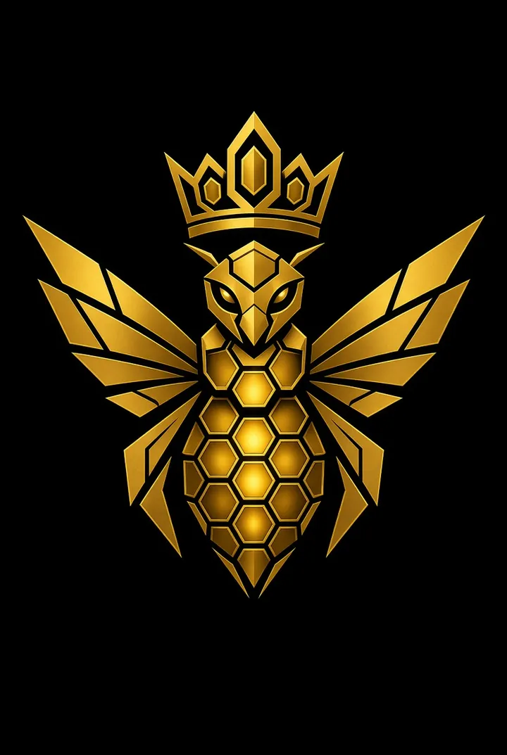 Illustration: crowned geometric bee mark